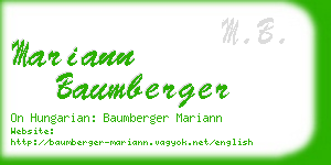 mariann baumberger business card